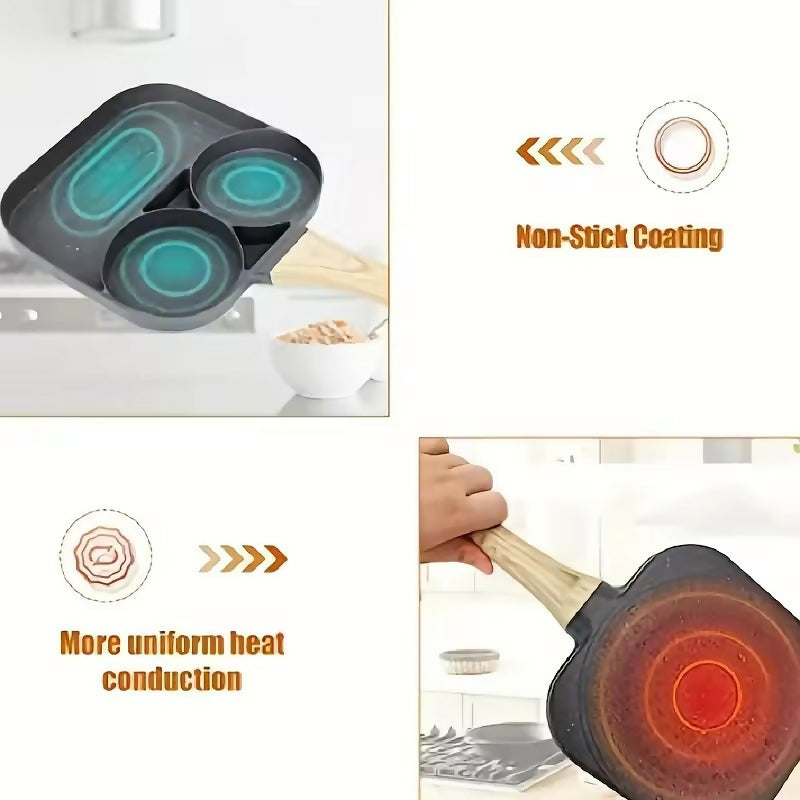 Kitchen Egg Frying Pan Nonstick Pancake Pans Cups Cookware Pancake Pan Egg Pan Suitable for Gas Stove Induction Cooker