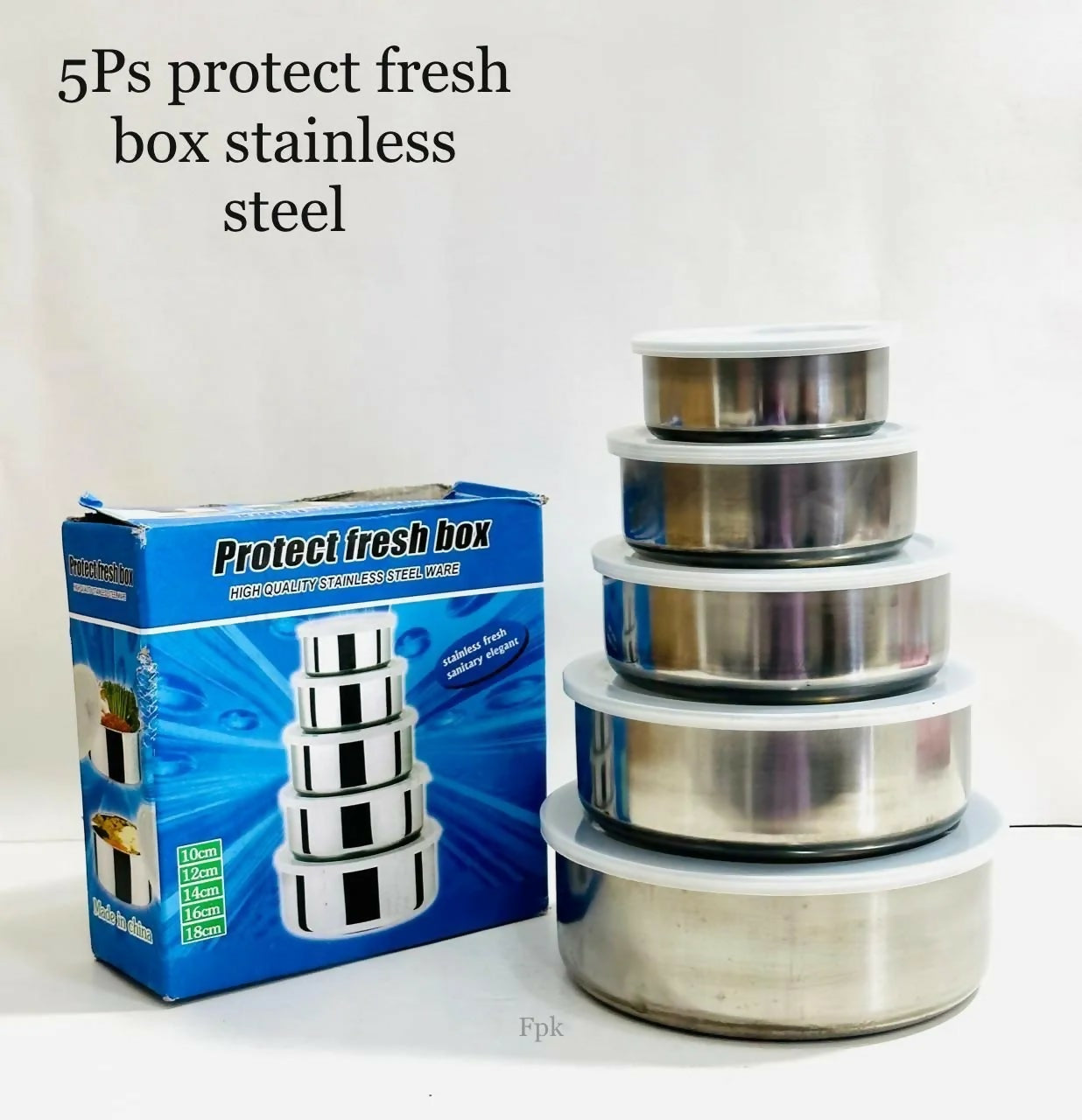 5PCS SILVER PROTECT FRESH BOX STAINLESS STEEL