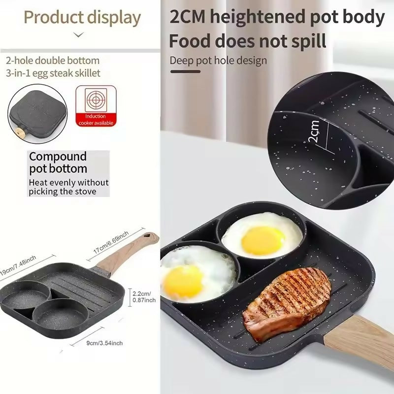 Kitchen Egg Frying Pan Nonstick Pancake Pans Cups Cookware Pancake Pan Egg Pan Suitable for Gas Stove Induction Cooker