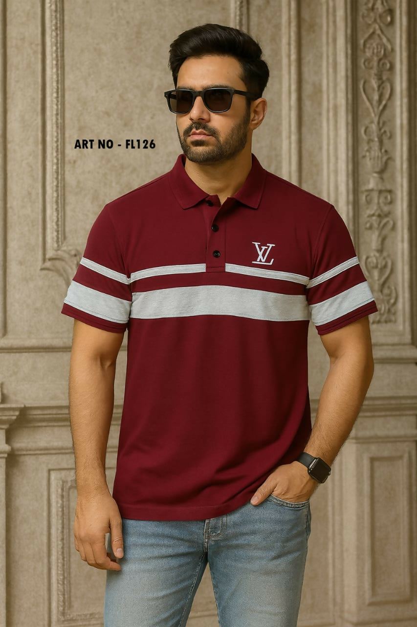 MEN S SHORT SLEEVE COLLERD T SHIRT