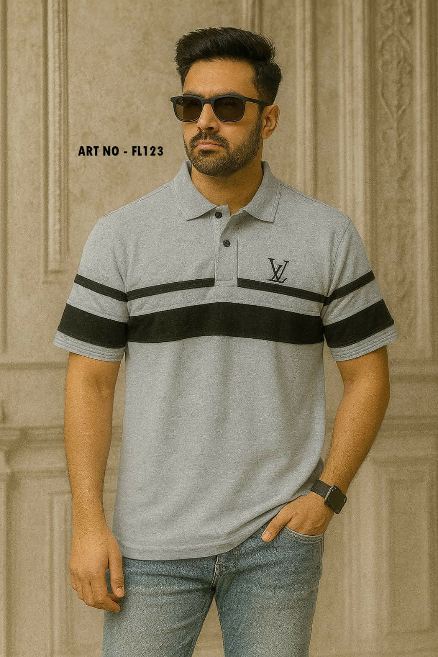MEN S SHORT SLEEVE COLLERD T SHIRT