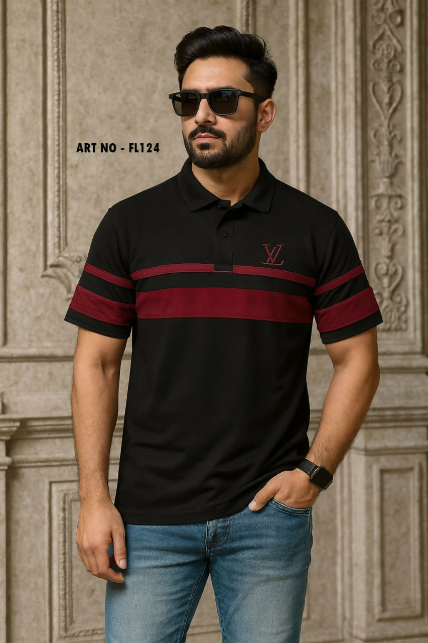 MEN S SHORT SLEEVE COLLERD T SHIRT