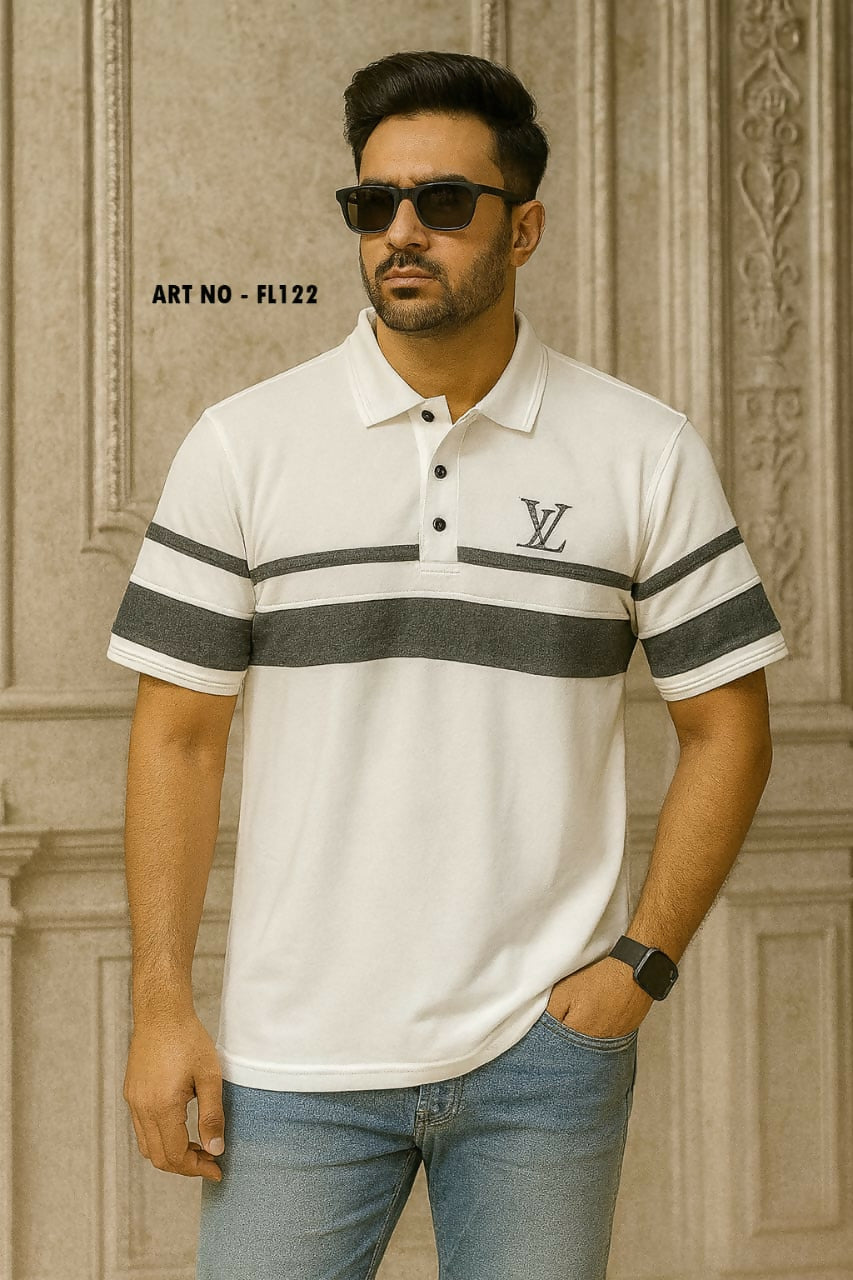 MEN S SHORT SLEEVE COLLERD T SHIRT